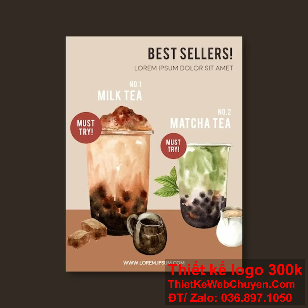 "Banner website độc đáo, gợi sự tò mò và thu hút khách hàng mới." "Banner website nổi bật, tạo điểm nhấn cho ảnh bìa quán trà sữa."