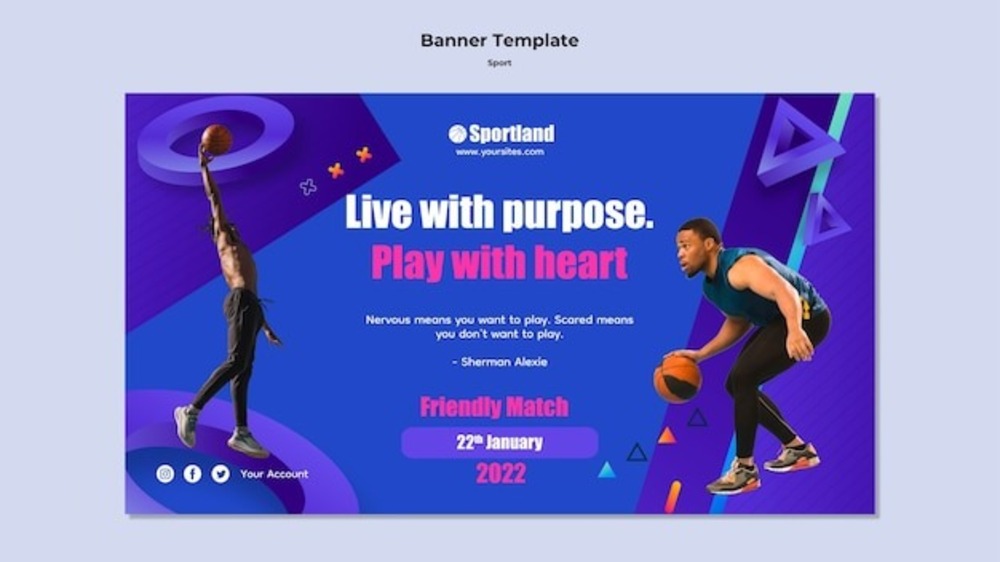 Banner website ảnh bìa Facebook bóng rổ cần phản ánh sự phấn khích và niềm vui của khách hàng khi tham gia trò chơi. Tạo dấu ấn sâu sắc với thiết kế banner website ảnh bìa bóng rổ đầy nghệ thuật và chuyên nghiệp.