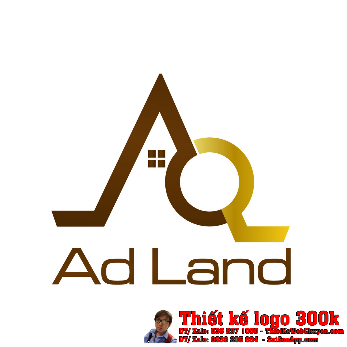 Toàn cảnh Thiết kế logo Ad Land trên nền trắng