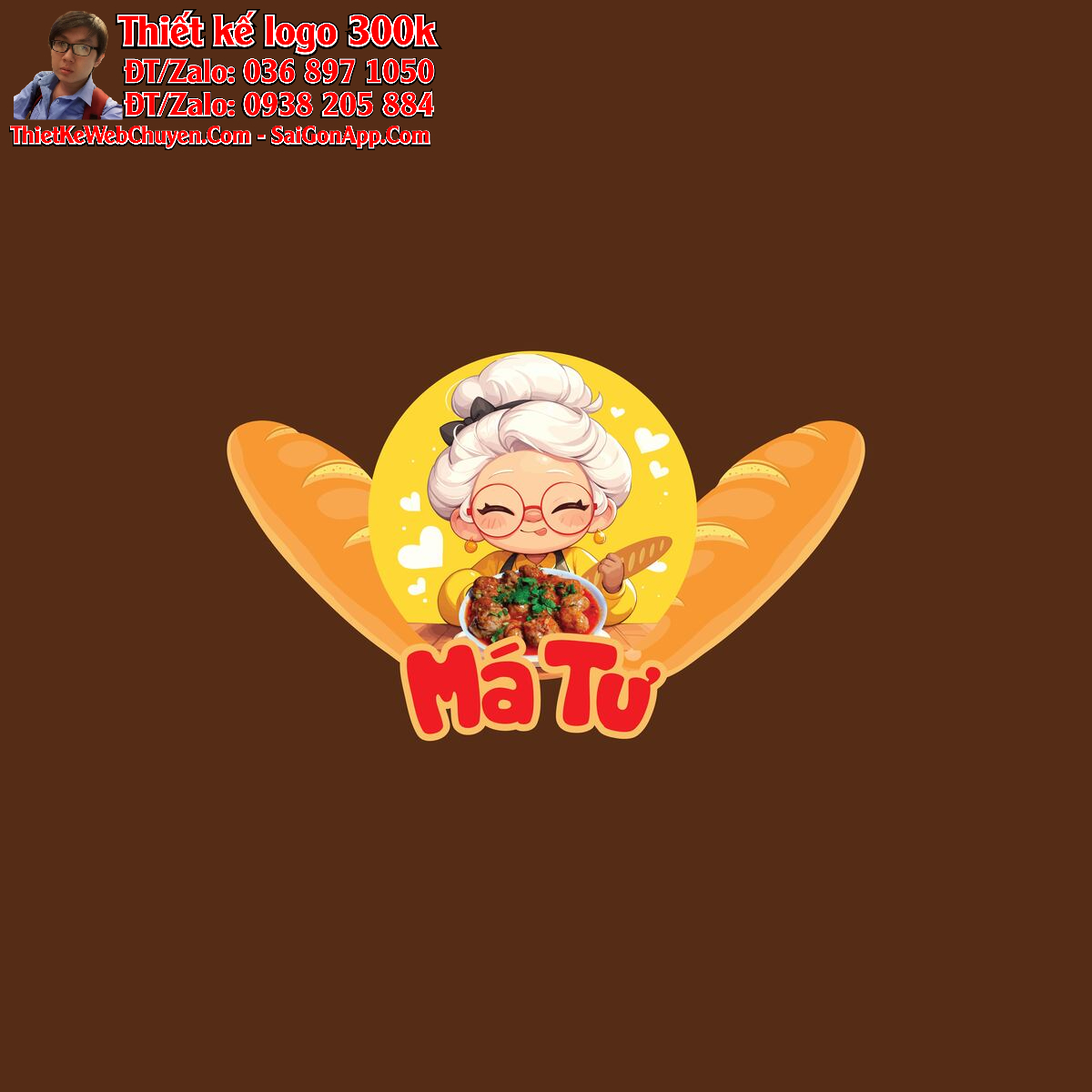 Thiết kế logo Bánh Mì Xíu Mại MÁ TƯ