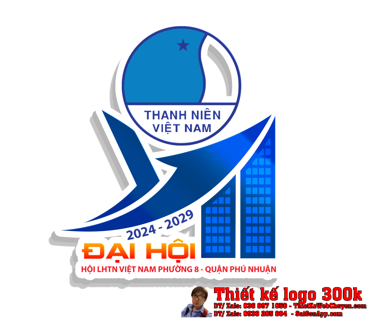 Phối cảnh Thiết kế logo Biểu Trưng Quận Phú Nhuận trên nền trắng
