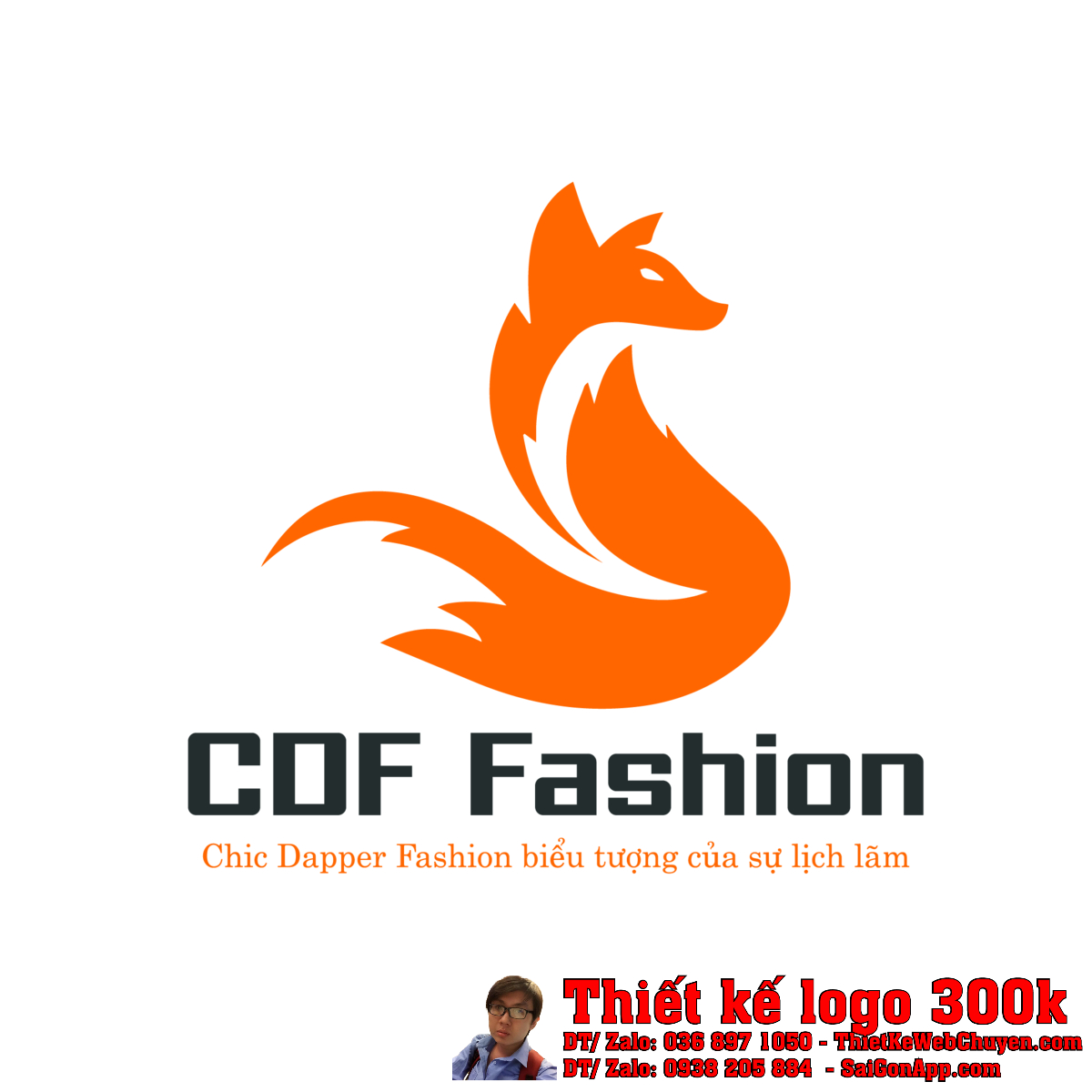 Thiết kế logo CDF Fashion dạng âm bản và dương bản