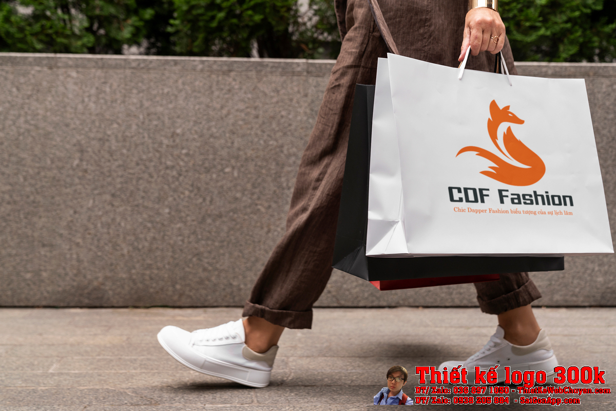 Thiết kế logo CDF Fashion trên nền tối