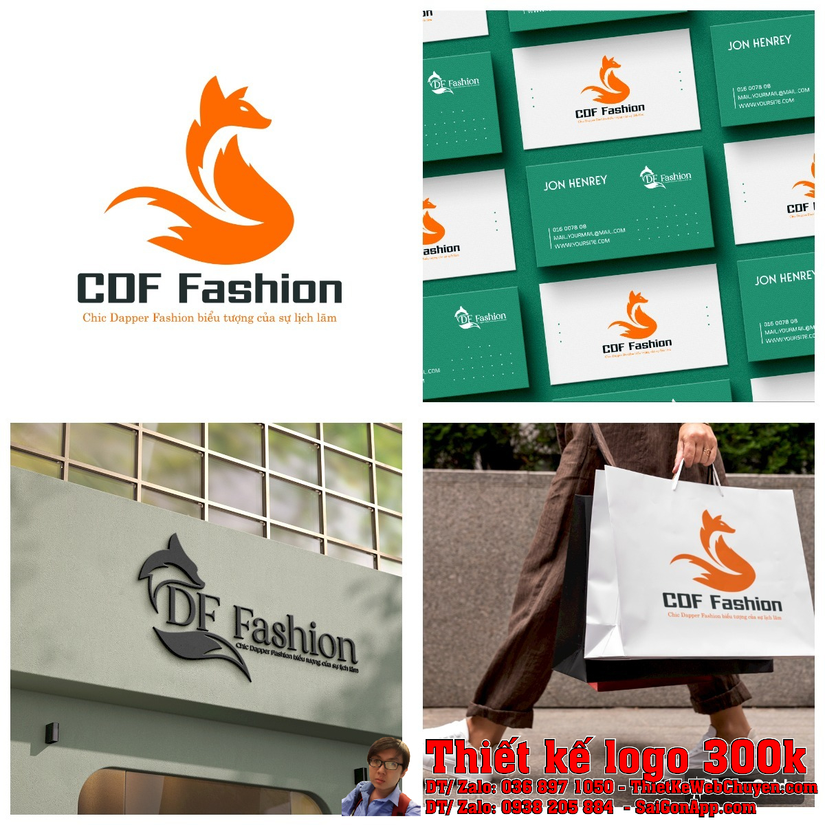 Tổng thể bộ nhận diện Thiết kế logo CDF Fashion