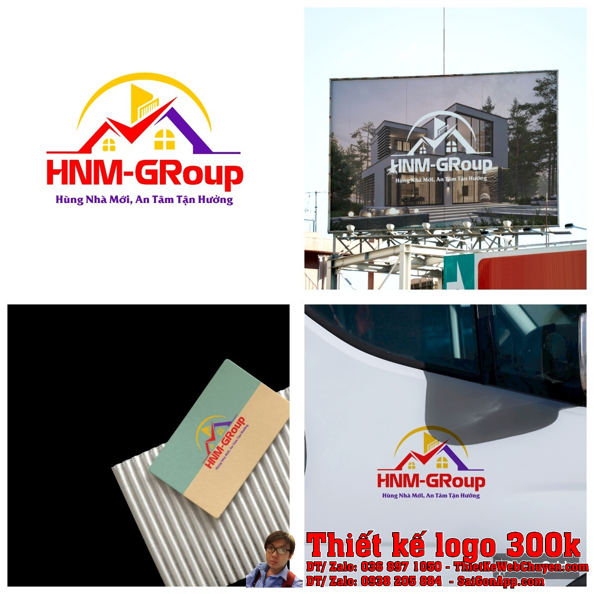 Phiên bản màu sắc đầy đủ của Thiết kế logo CÔNG TY HÙNG NHÀ MỚI