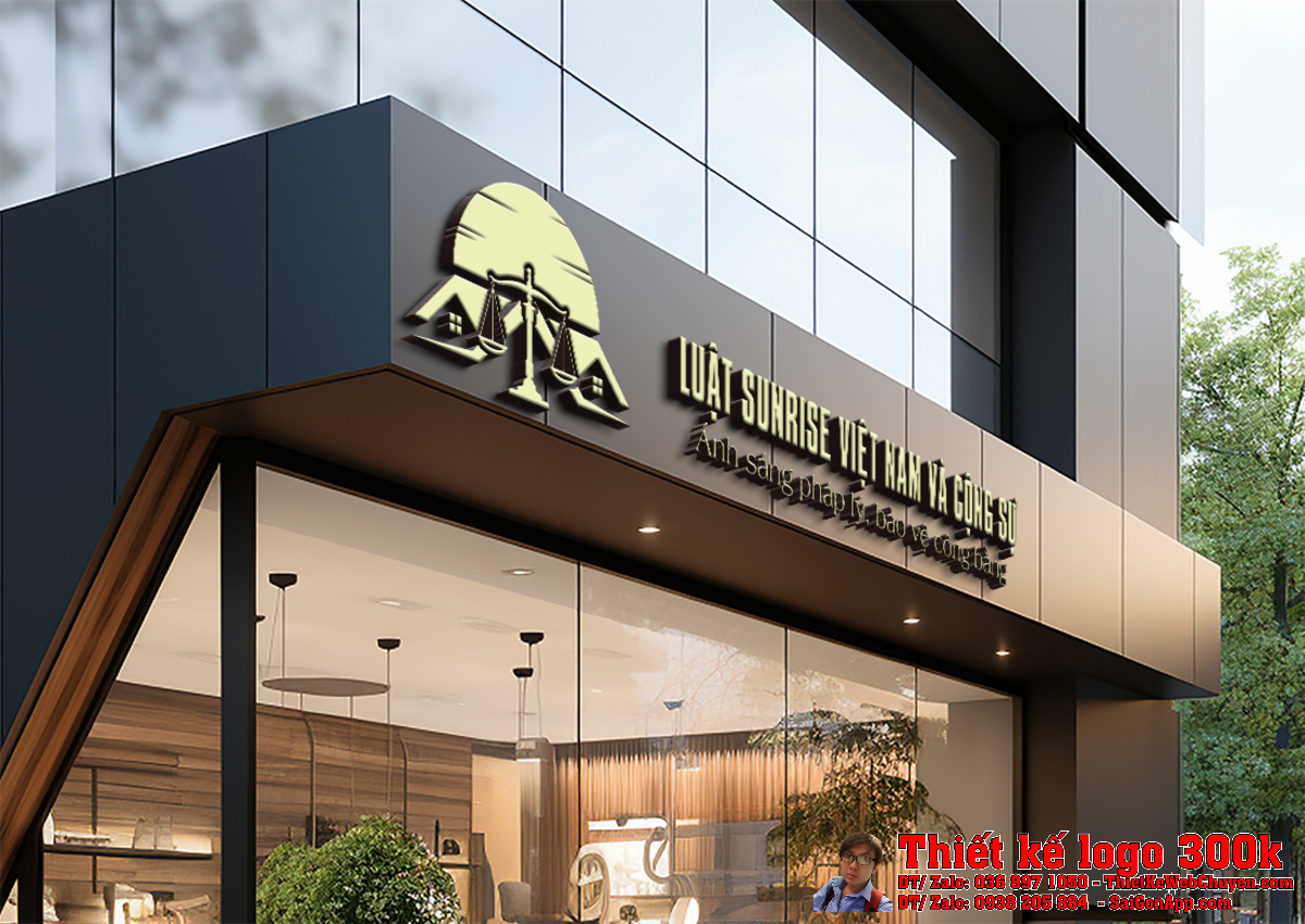 Ứng dụng thực tế Thiết kế logo CÔNG TY LUẬT TNHH SUNRISE VIỆT NAM VÀ CỘNG SỰ