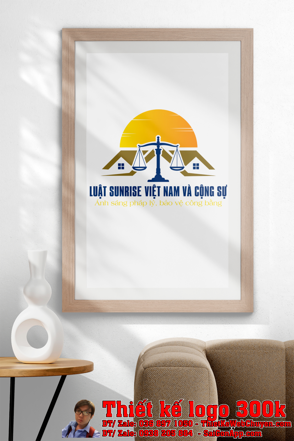 Phối cảnh Thiết kế logo CÔNG TY LUẬT TNHH SUNRISE VIỆT NAM VÀ CỘNG SỰ