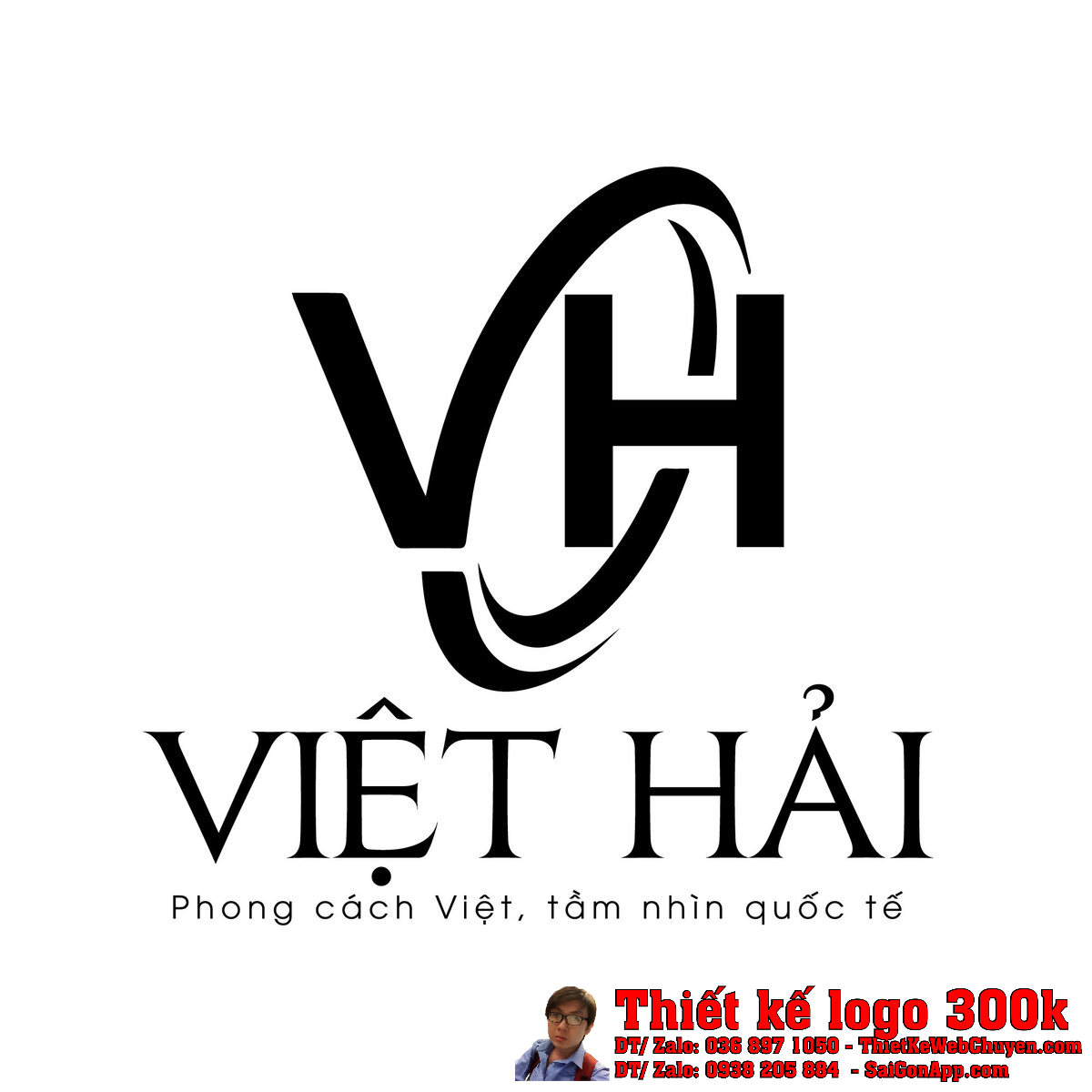 Toàn cảnh Thiết kế logo CÔNG TY TNHH THỜI TRANG MAY MẶC VIỆT HẢI trên nền trắng