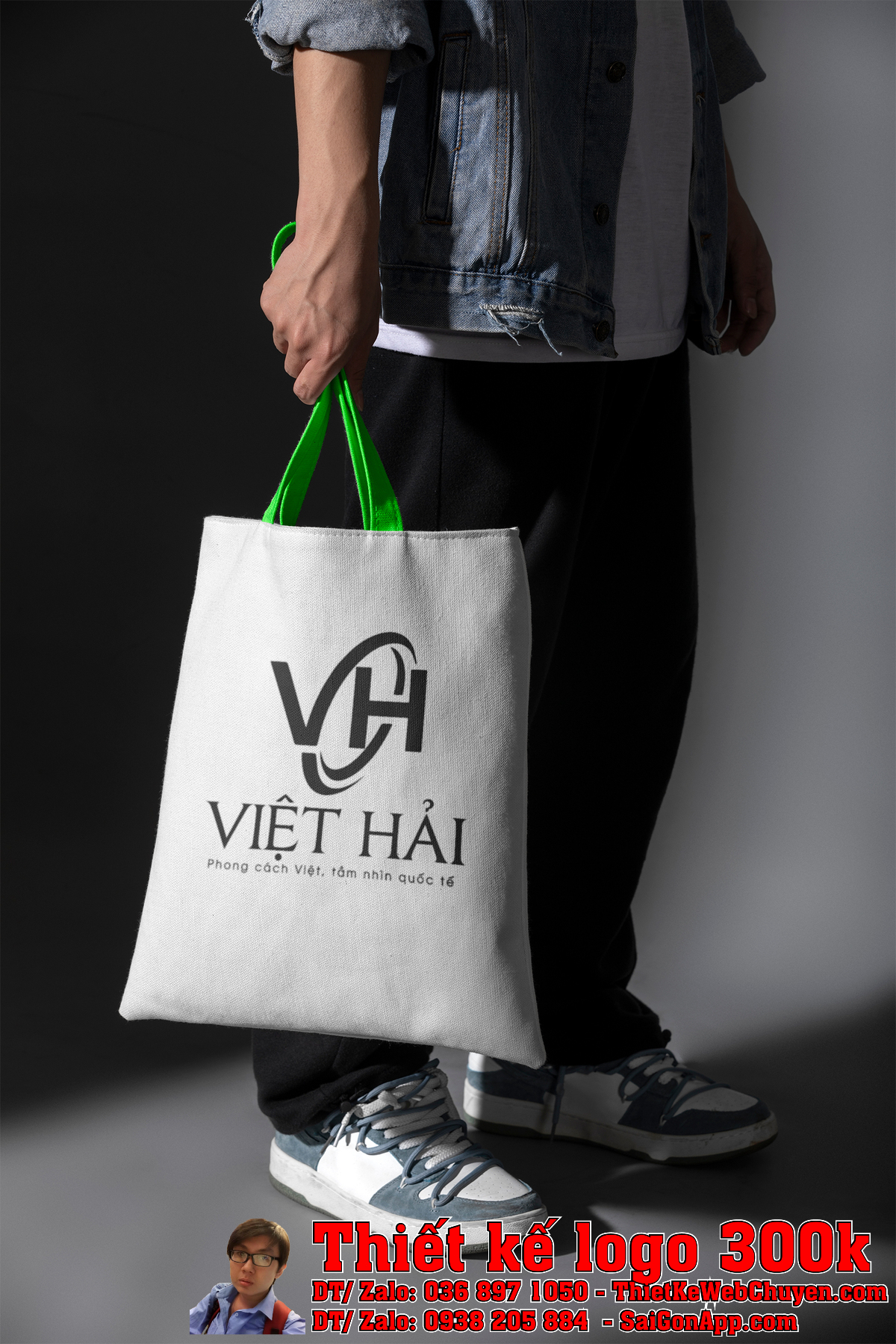 Phối cảnh logo trên chất liệu thực tế