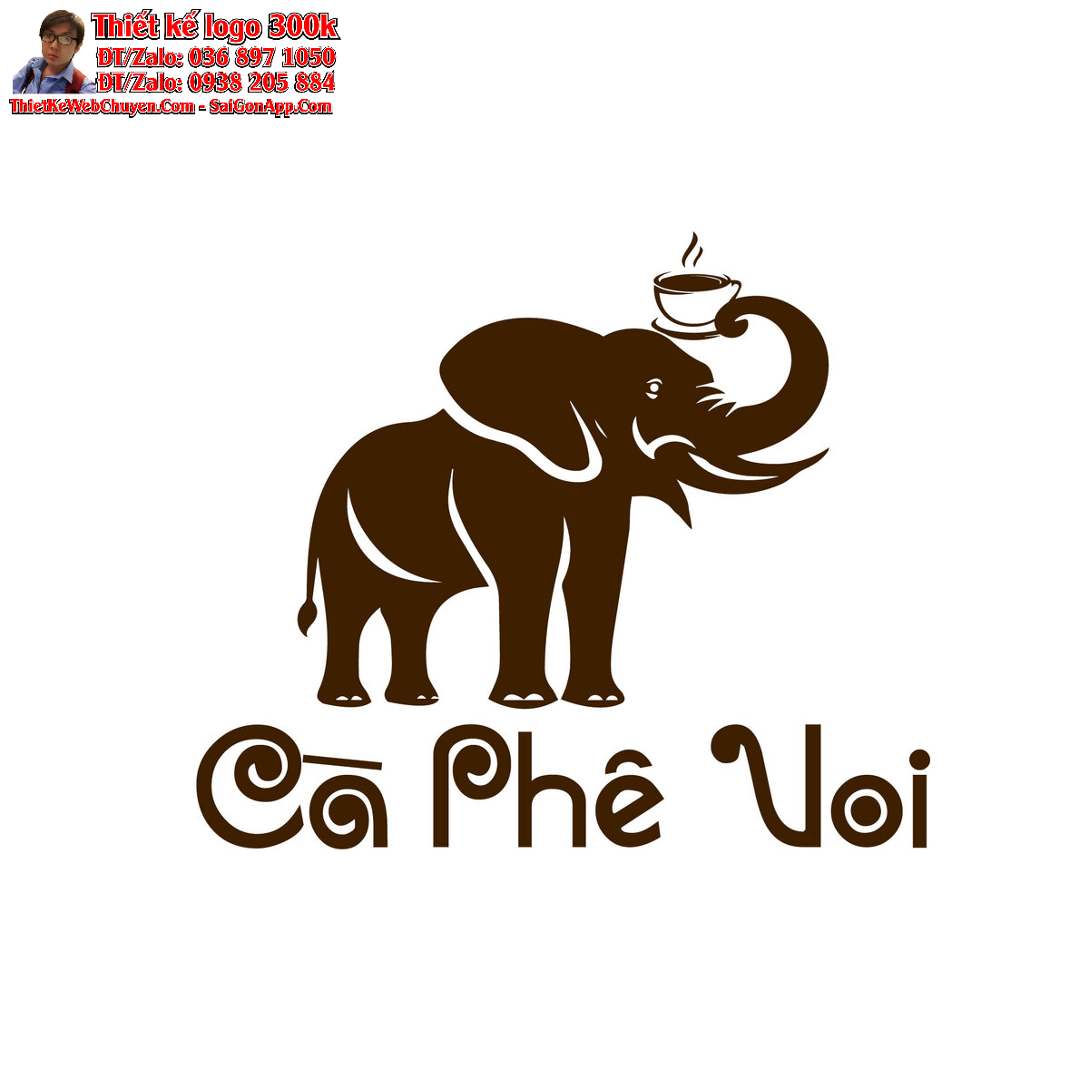 Thiết kế logo Cà Phê Voi