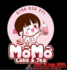 Thiết kế logo Cake & Tea Mỡ Mỡ