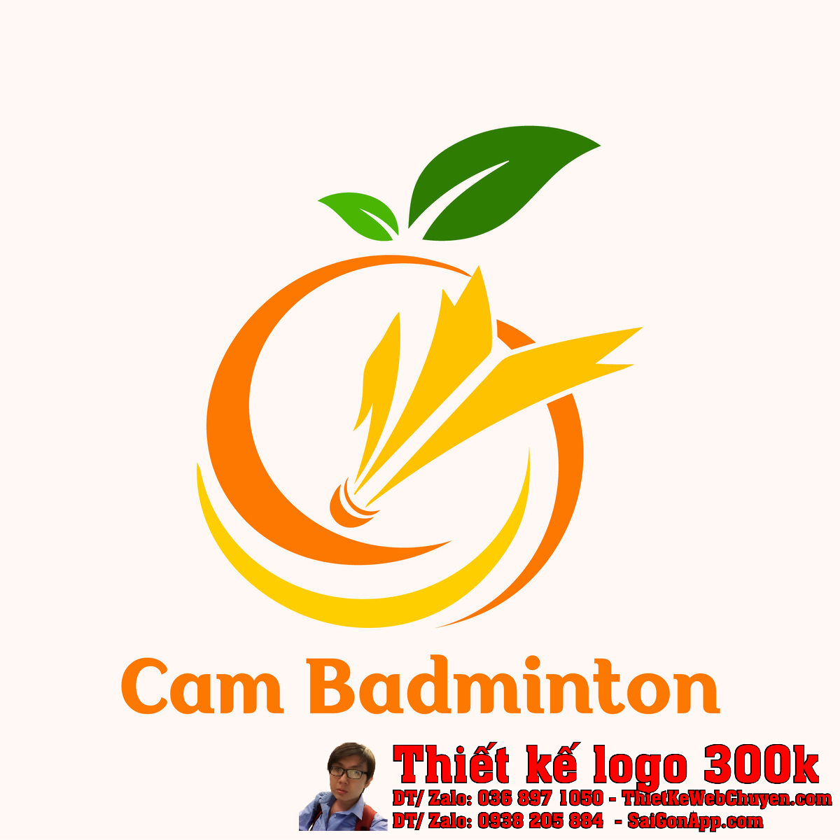 Thiết kế logo Cam Badminton nhận diện thương hiệu