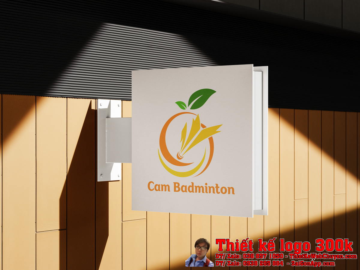 Chi tiết đồ họa Thiết kế logo Cam Badminton
