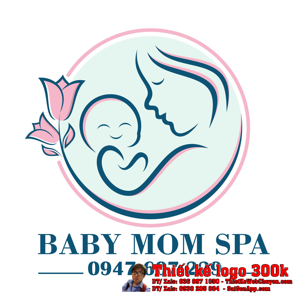 Thiết kế logo Chăm sóc mẹ và bé sau sinh Baby Mom Spa Thiết kế logo Chăm sóc mẹ và bé sau sinh Baby Mom Spa
