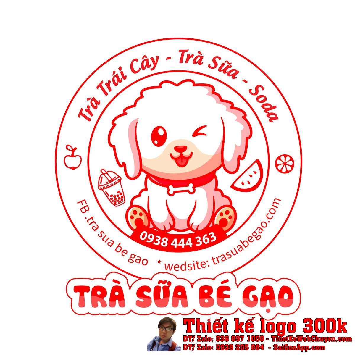 Thiết kế logo Chibi Trà Sữa BÉ GẠO Thiết kế logo Chibi Trà Sữa BÉ GẠO