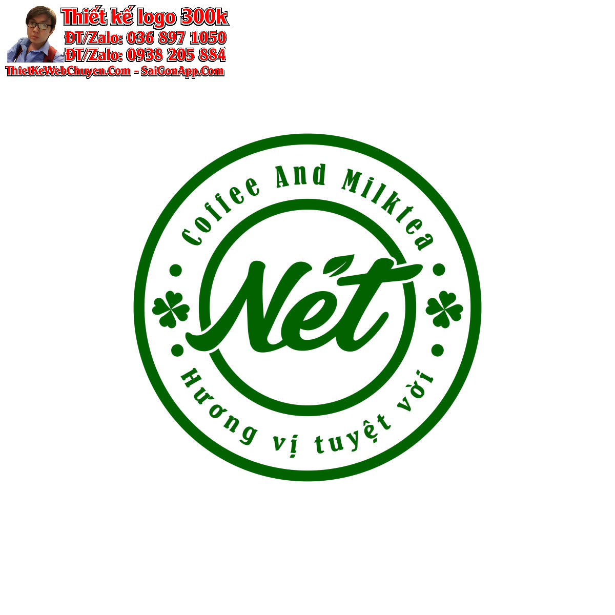 Thiết kế logo Coffee and Milktea NÉT