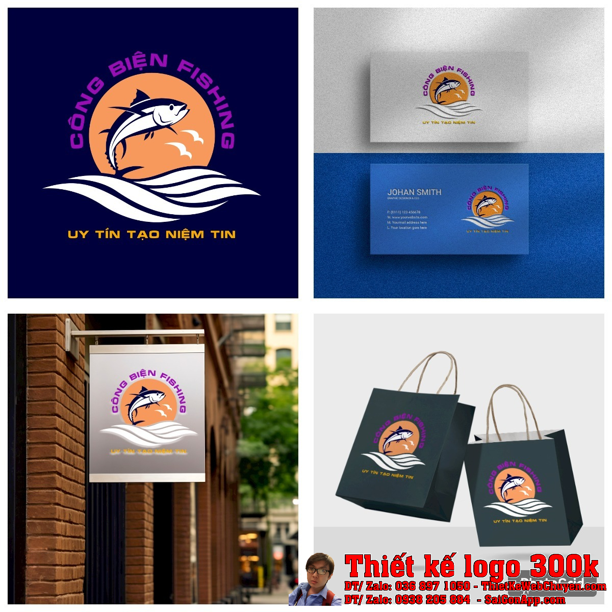 Chi tiết biểu tượng trong thiết kế logo Công Biện Fishing