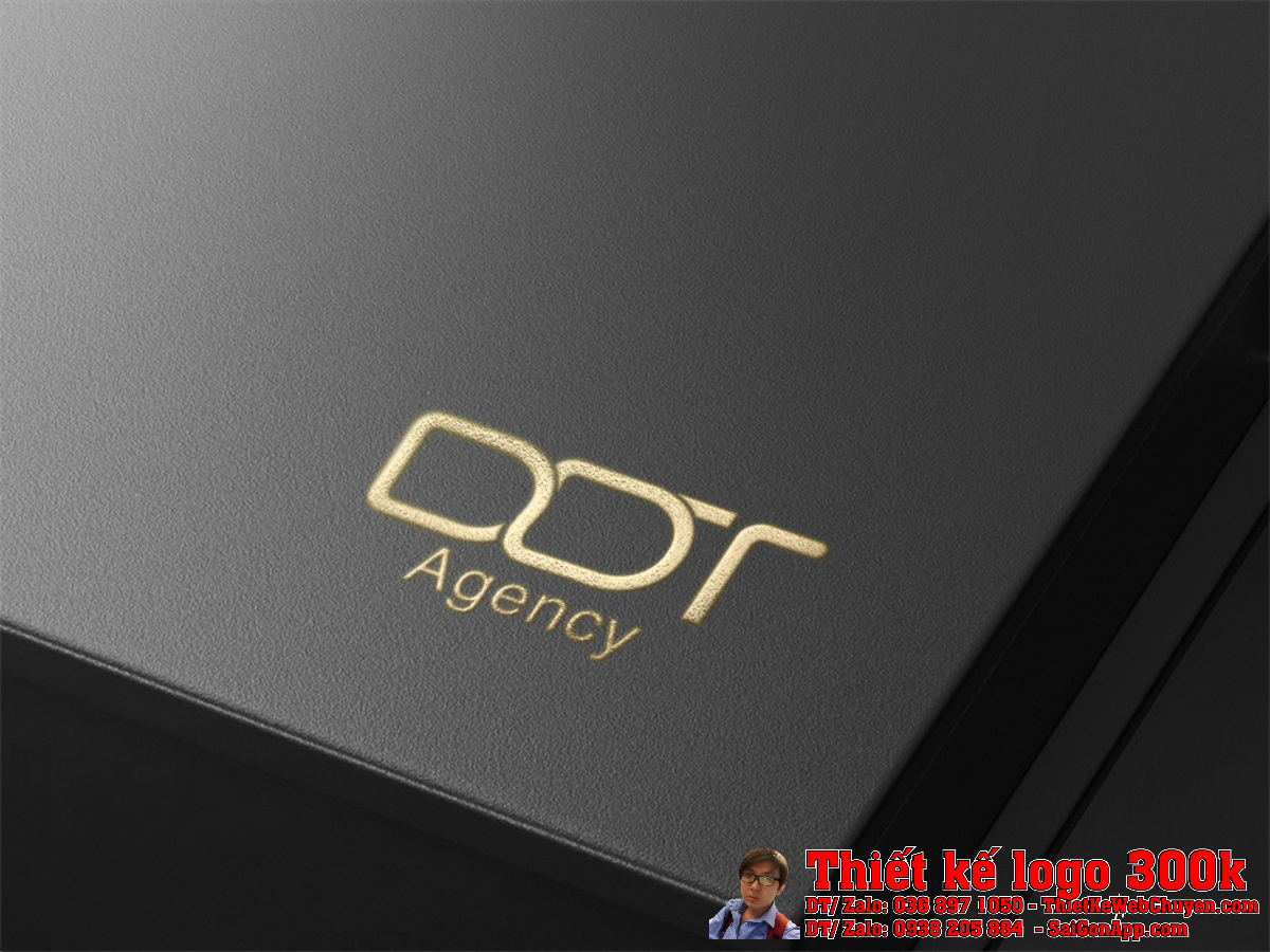 Phối cảnh Thiết kế logo Công Ty DDT trên nền trắng