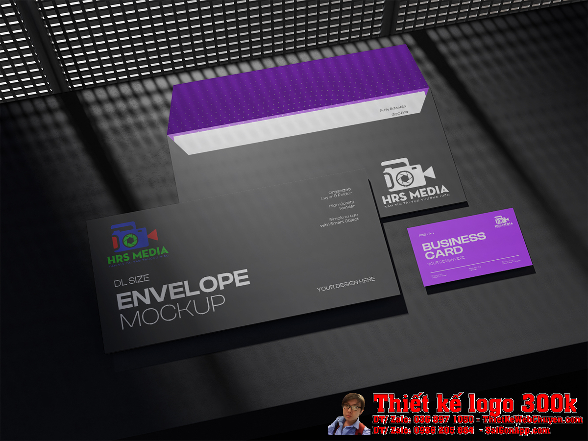 Phối cảnh 3D của Thiết kế logo Công ty HRS MEDIA