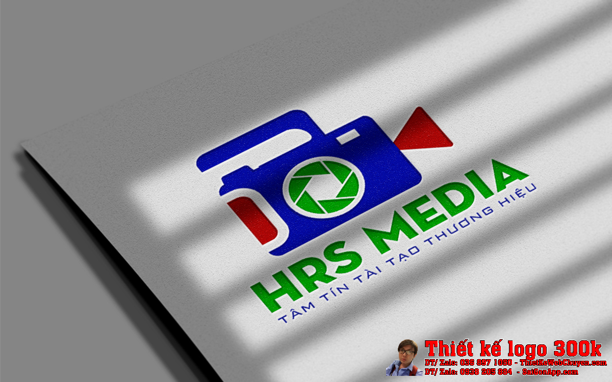 Ứng dụng Thiết kế logo Công ty HRS MEDIA trên biển hiệu