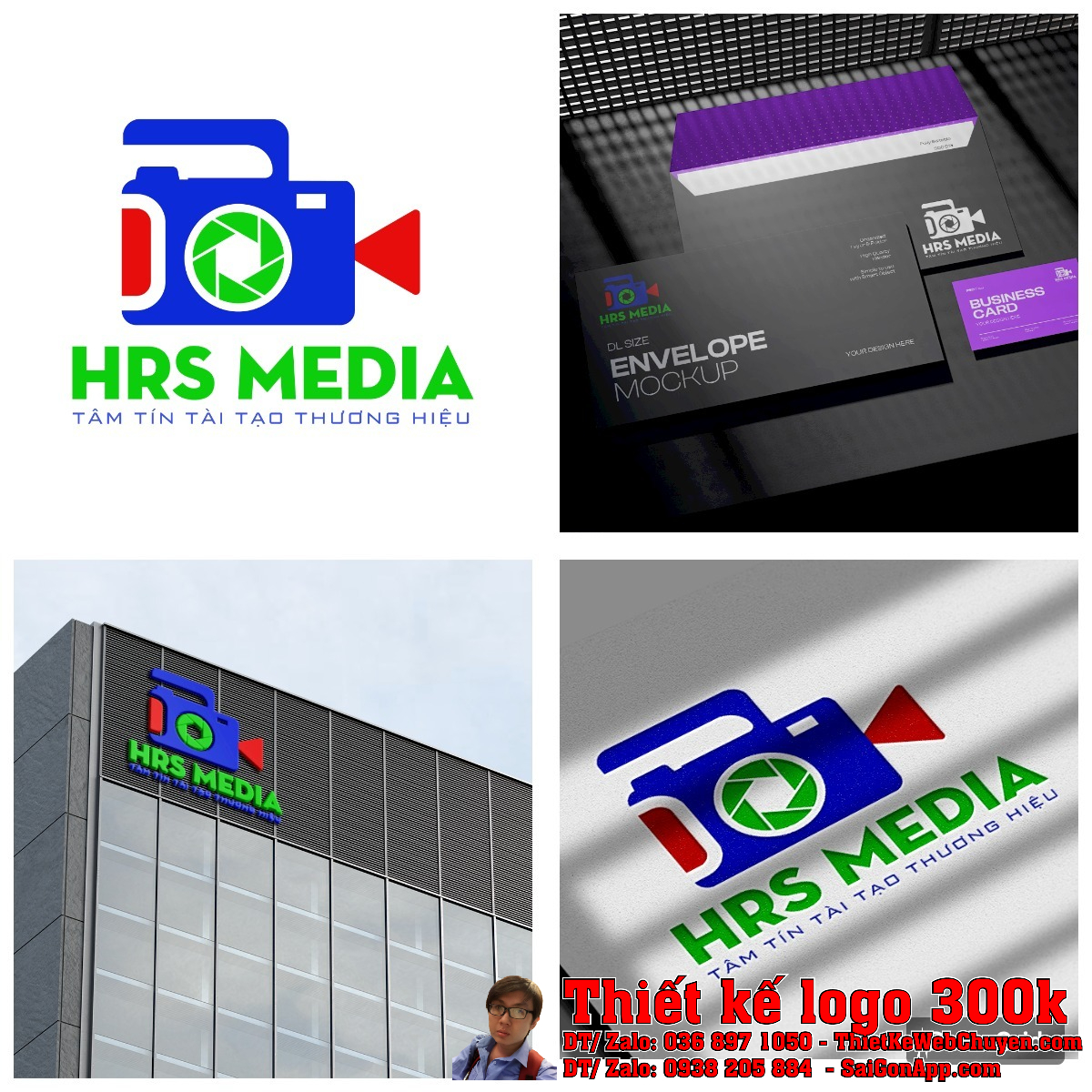 Chi tiết màu sắc trong Thiết kế logo Công ty HRS MEDIA