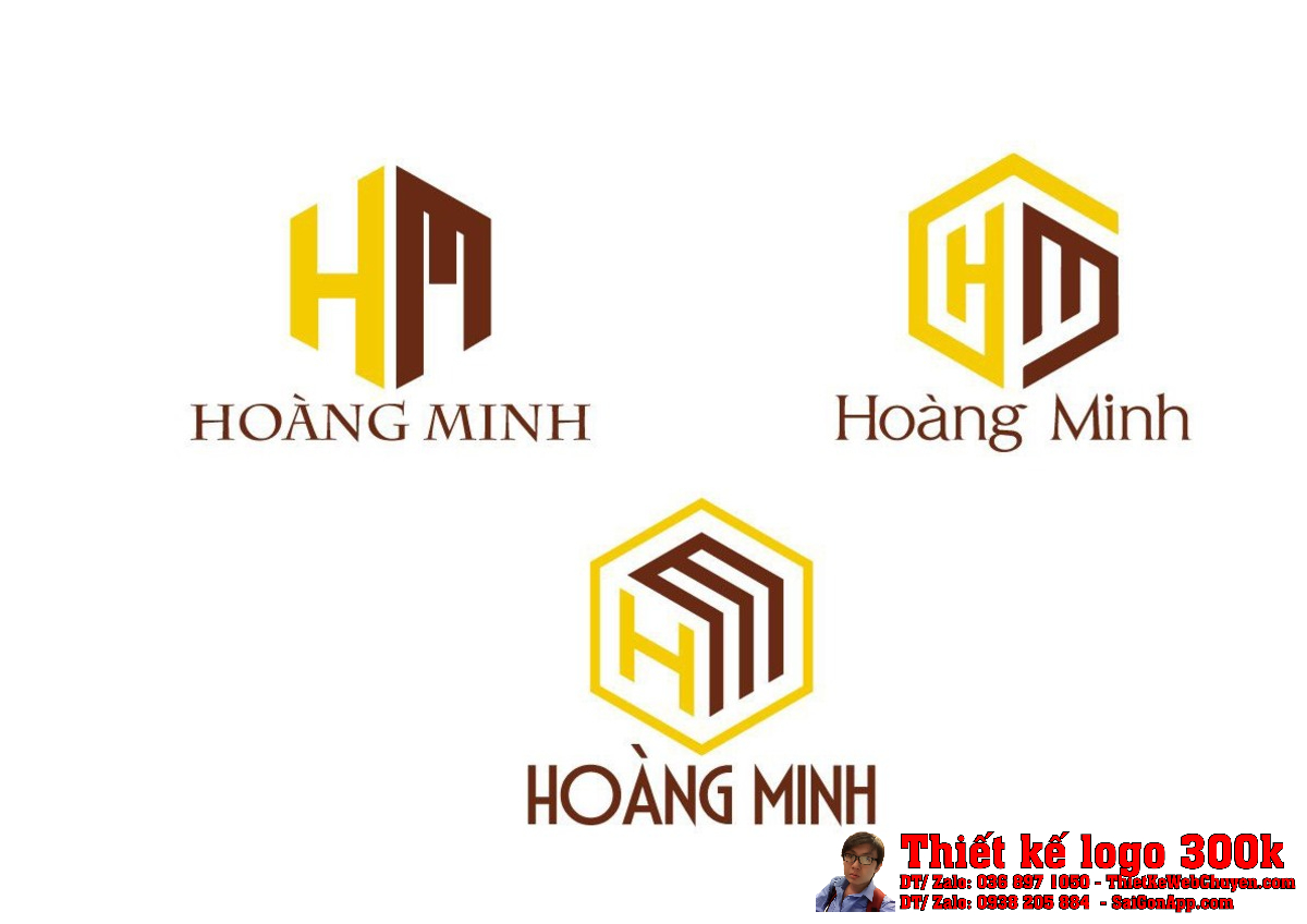 Ứng dụng thực tế Thiết kế logo Công ty Hoàng Minh