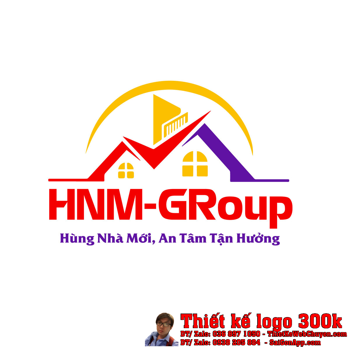 Toàn cảnh Thiết kế logo Công ty TNHH Đầu Tư Kiến Trúc Xây Dựng Hùng Nhà Mới