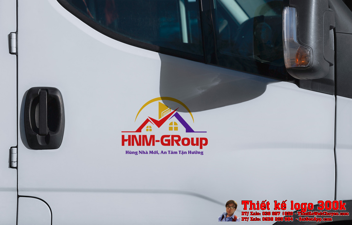 Ứng dụng in ấn của Thiết kế logo Công ty TNHH Đầu Tư Kiến Trúc Xây Dựng Hùng Nhà Mới