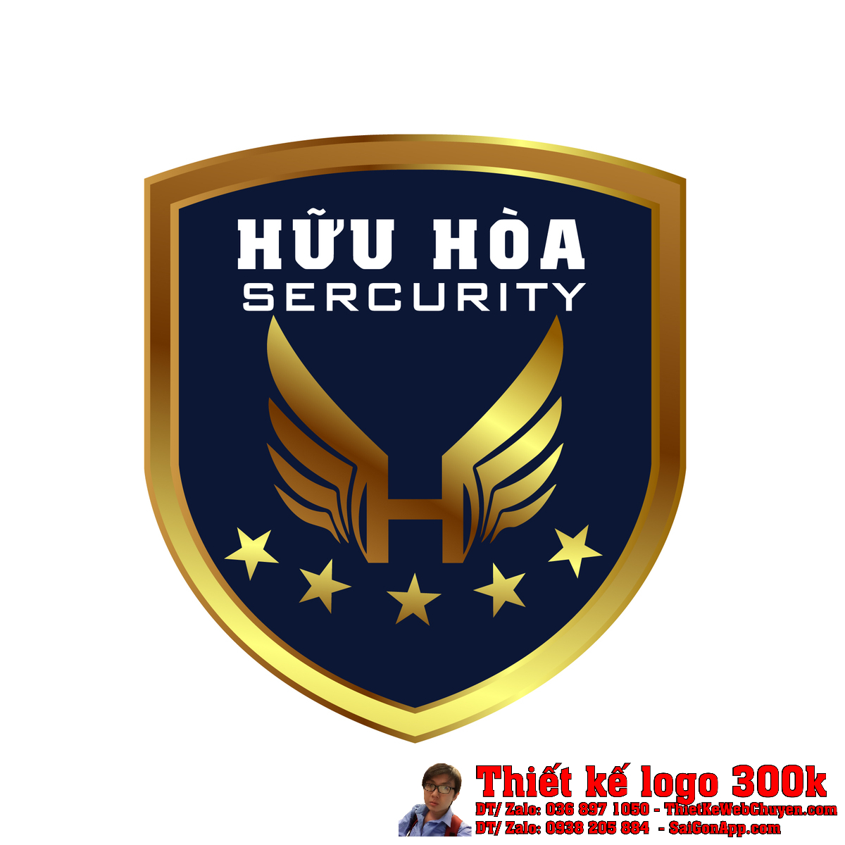 Thiết kế logo Công ty TNHH Dịch vụ Bảo vệ Hữu Hòa bản chuẩn