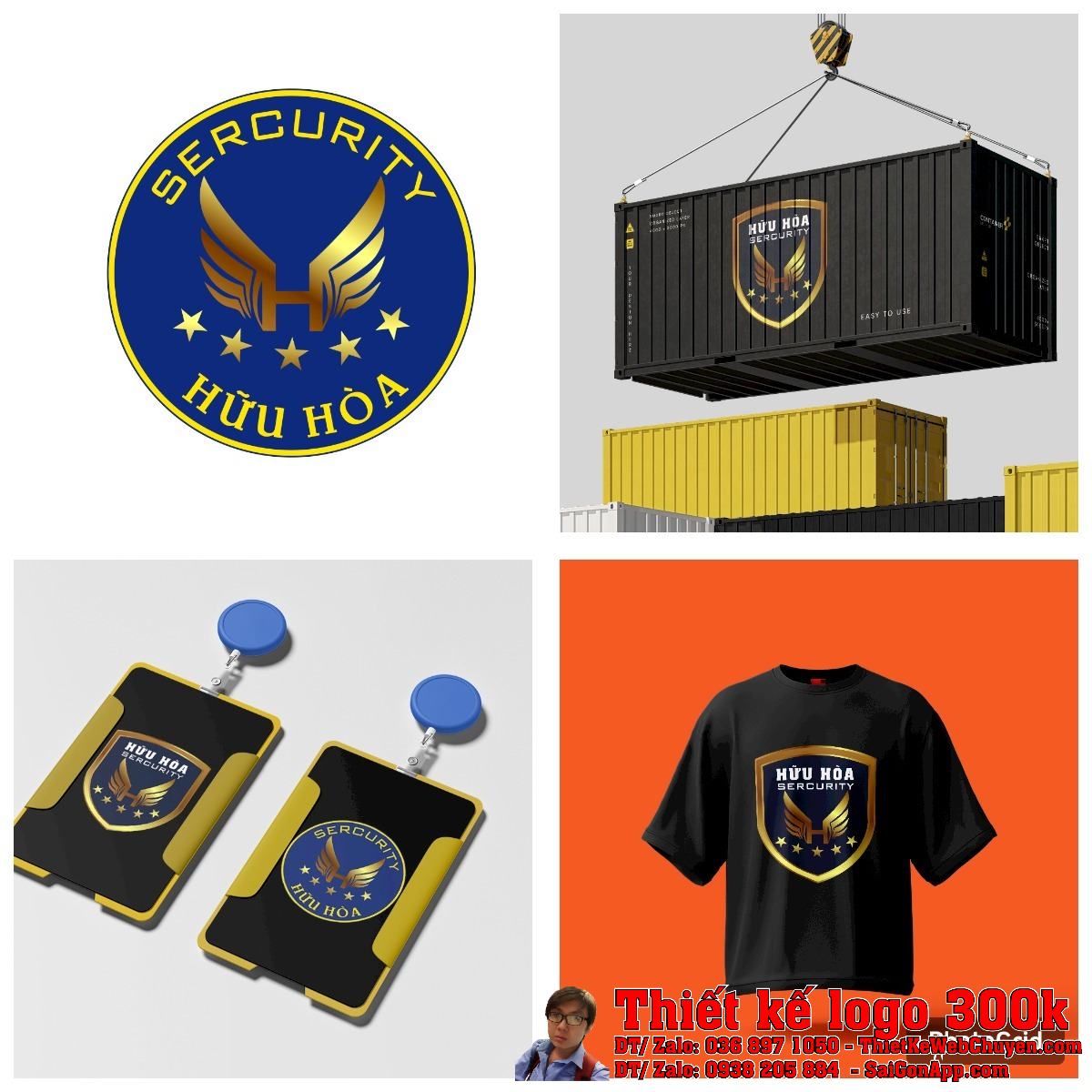 Tổng thể Thiết kế logo Công ty TNHH Dịch vụ Bảo vệ Hữu Hòa