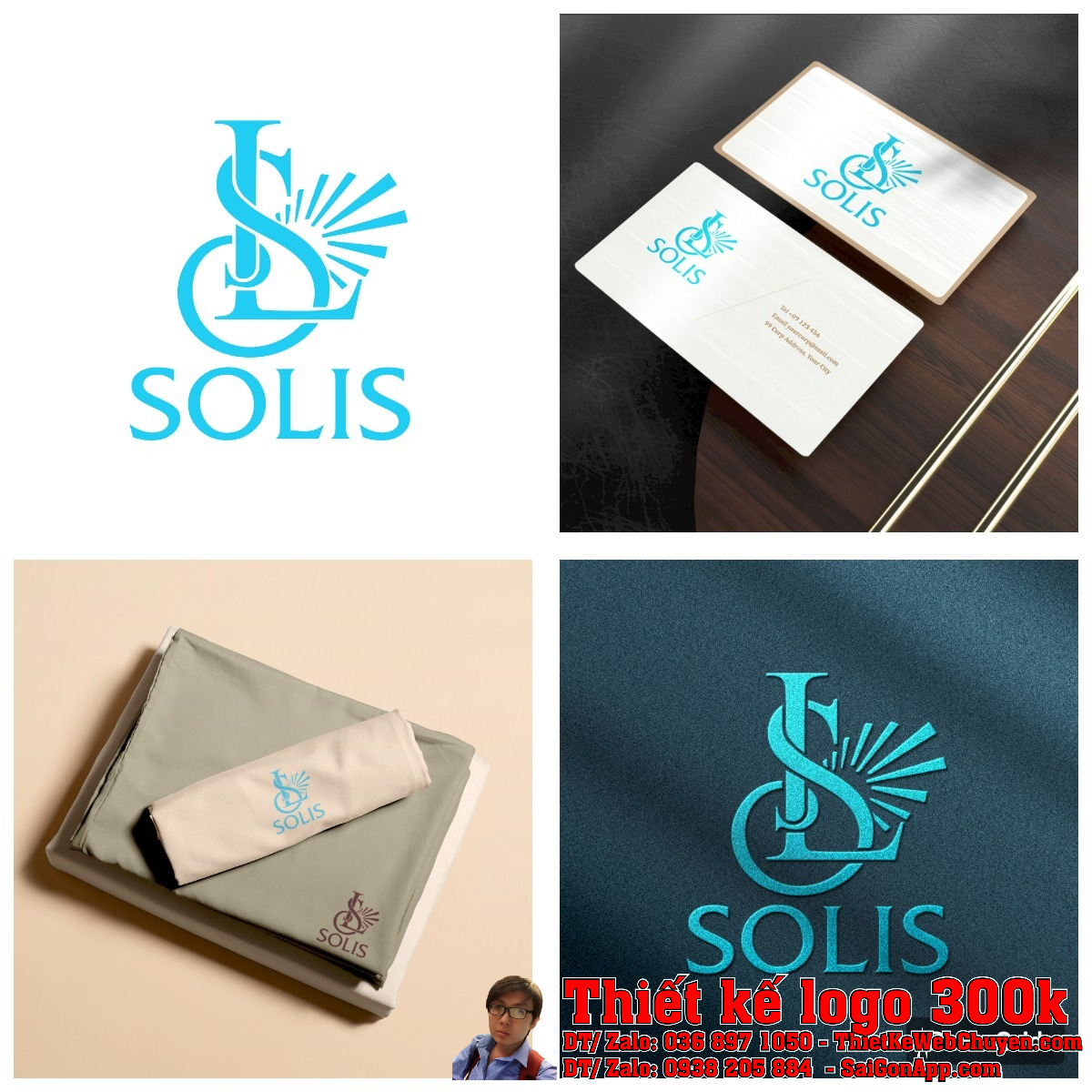 Tổng thể bộ nhận diện Thiết kế logo Công ty cổ phần đầu tư SOLIS