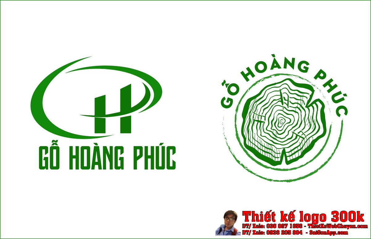 Phối cảnh Thiết kế logo Công ty gỗ Hoàng Phúc trên danh thiếp