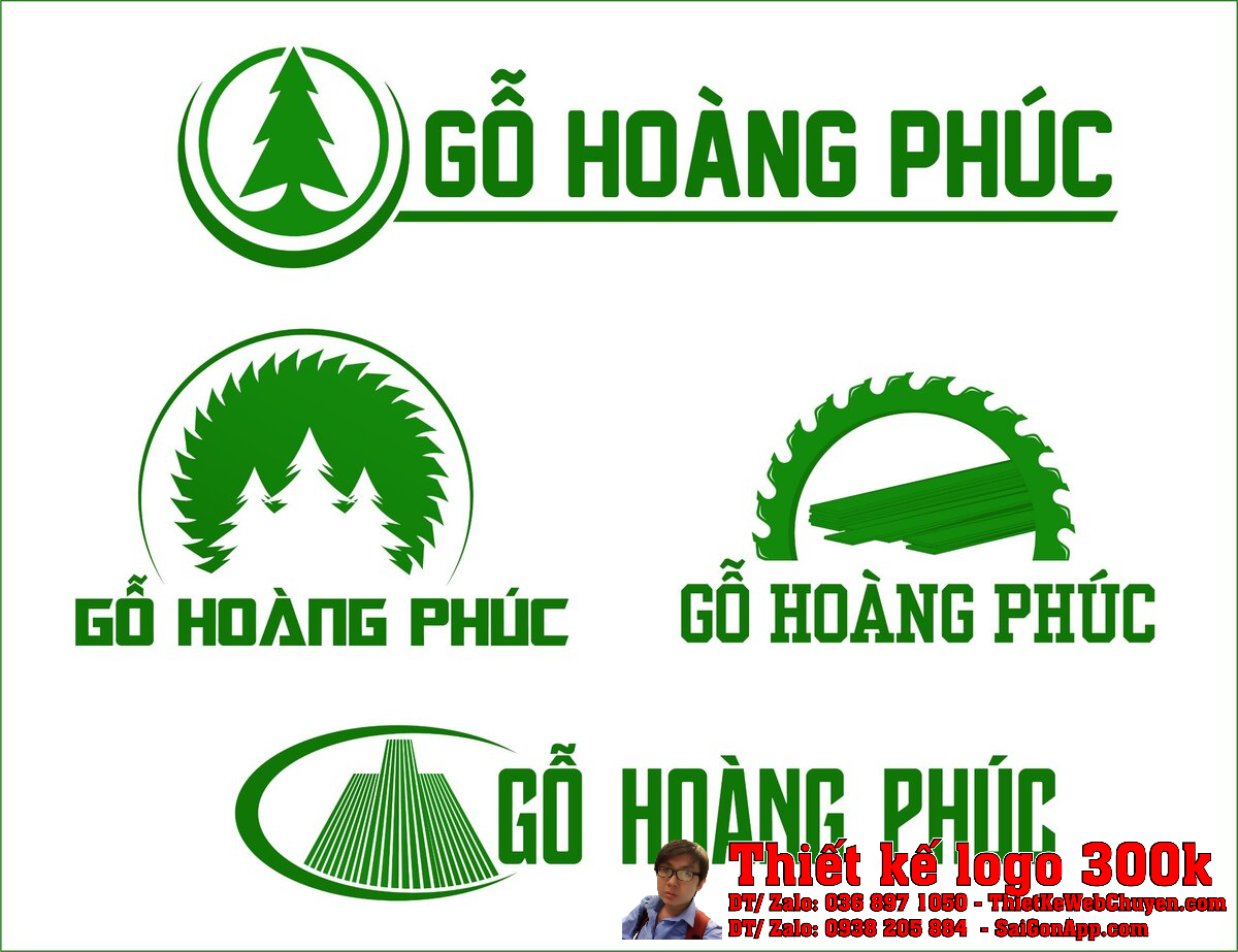 Ứng dụng Thiết kế logo Công ty gỗ Hoàng Phúc trên văn phòng phẩm