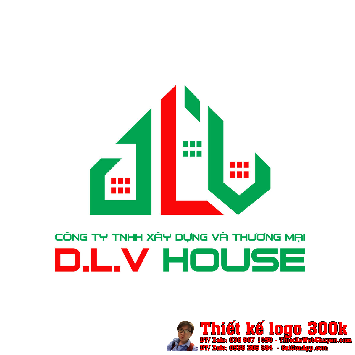 Mẫu Thiết kế logo DLV HOUSE - Chữ cái cách điệu