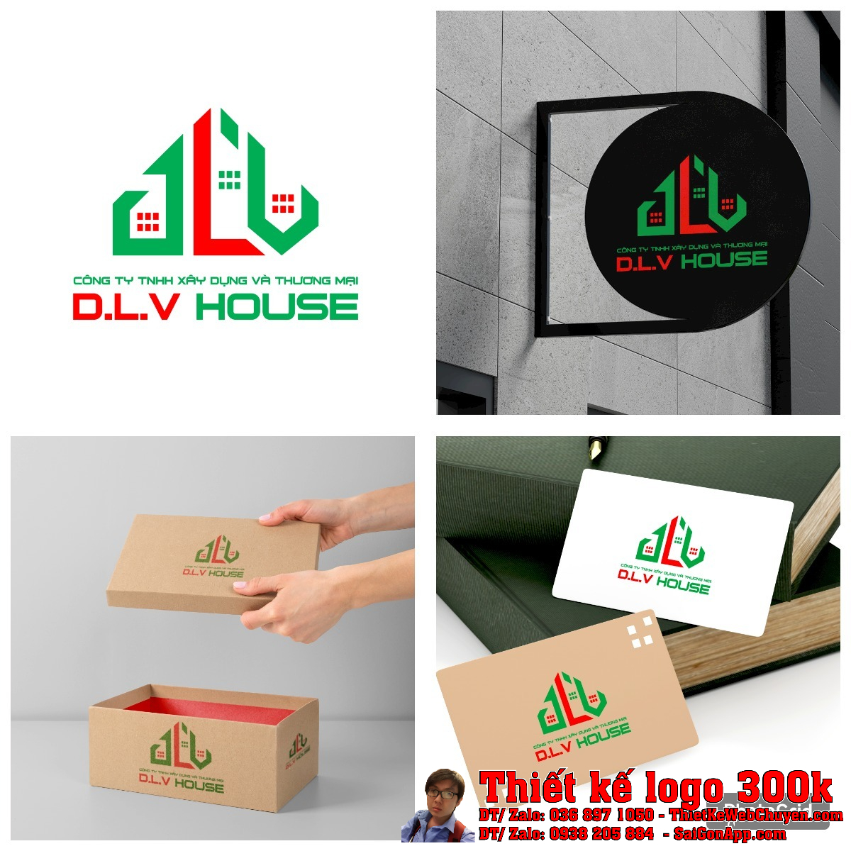 Thiết kế logo DLV HOUSE đơn sắc