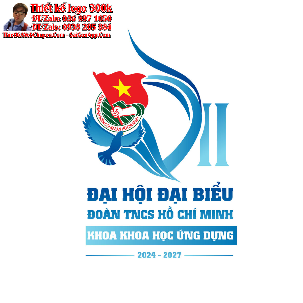 Thiết kế logo Đại hội Đại biểu Đoàn TNCS Hồ Chí Minh Khoa Khoa học Ứng dụng