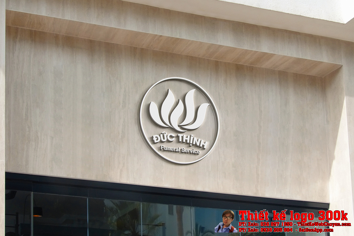 Ứng dụng logo Đức Thịnh trên nền sáng