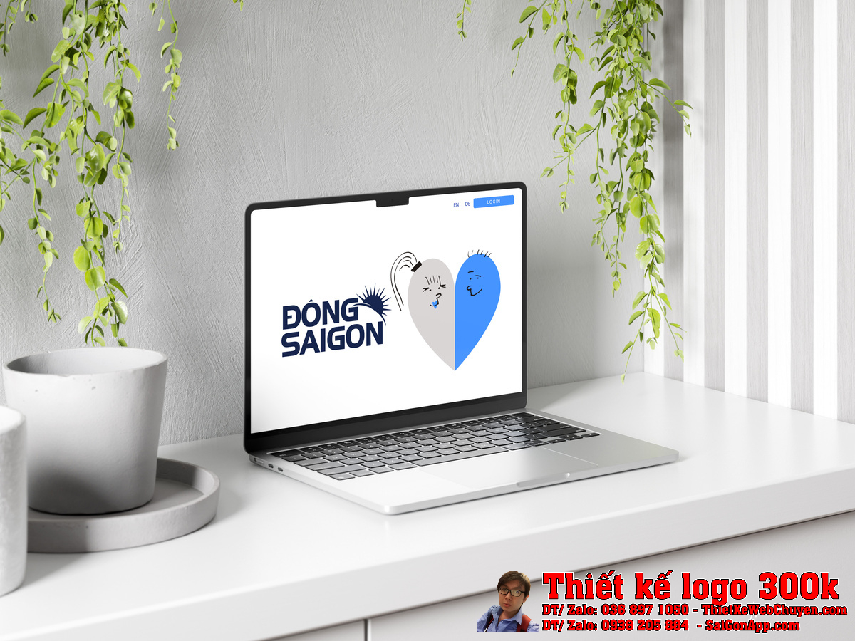 Thiết kế logo Đông Sài Gòn phối cảnh văn phòng