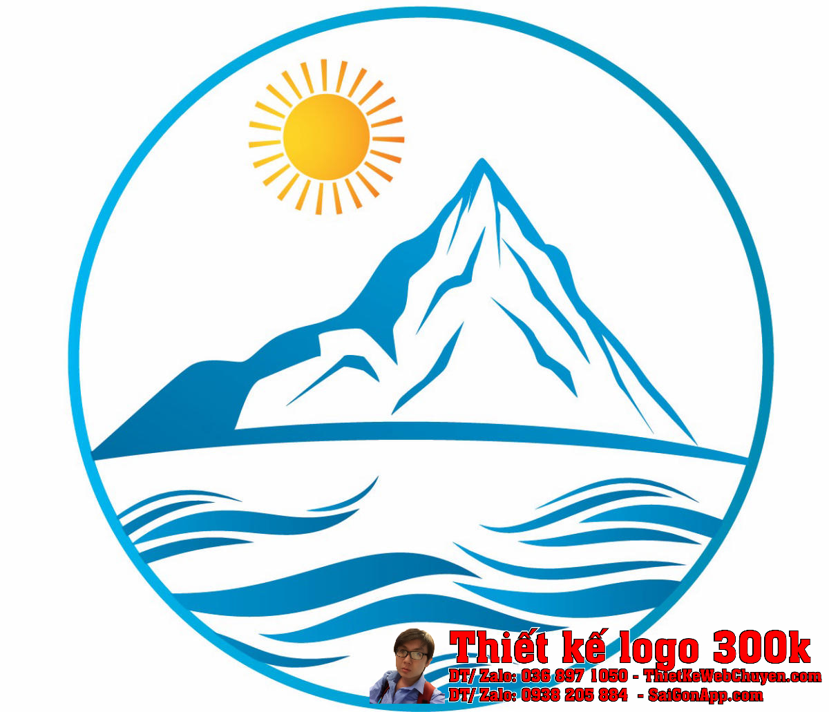 Thiết kế logo Du lịch Quỳnh Anh Nerissa Thiết kế logo Du lịch Quỳnh Anh Nerissa - Biểu tượng núi biển mặt trời