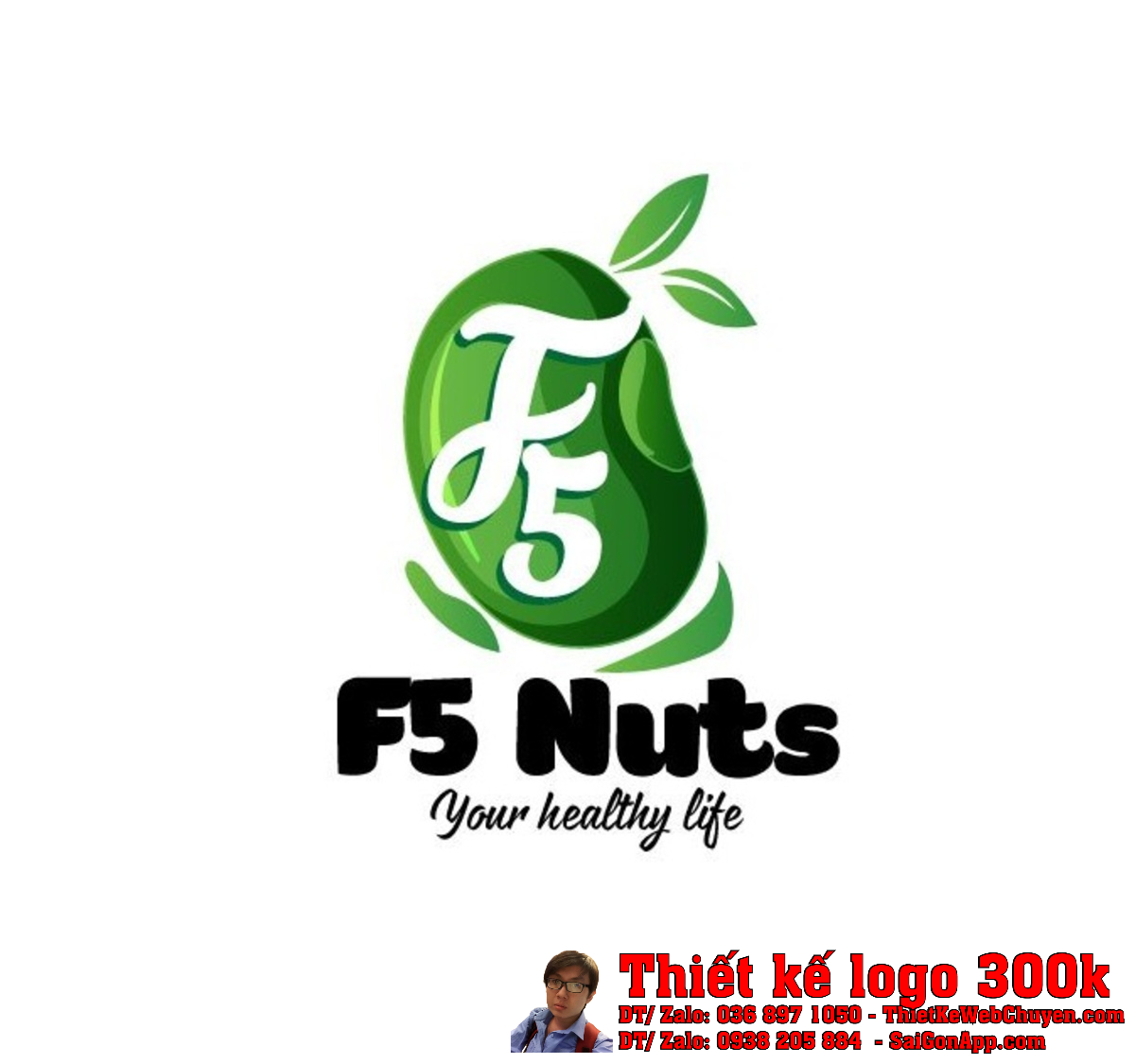 Thiết kế logo F5 Nuts chuyên nghiệp cho thương hiệu hạt dinh dưỡng