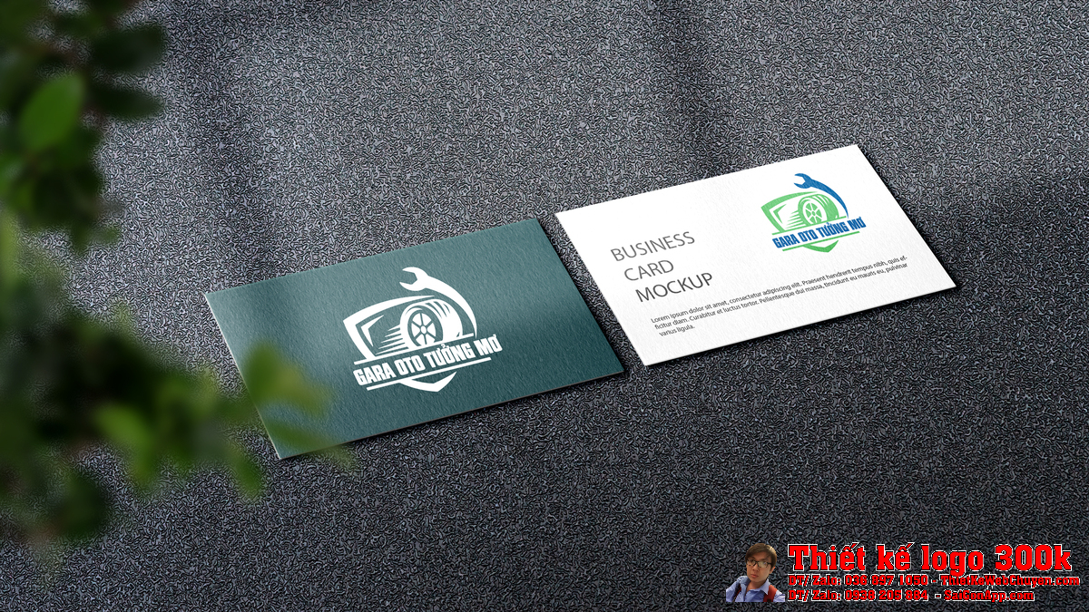Thiết kế logo GARA OTO TƯỞNG MƠ ứng dụng thực tế