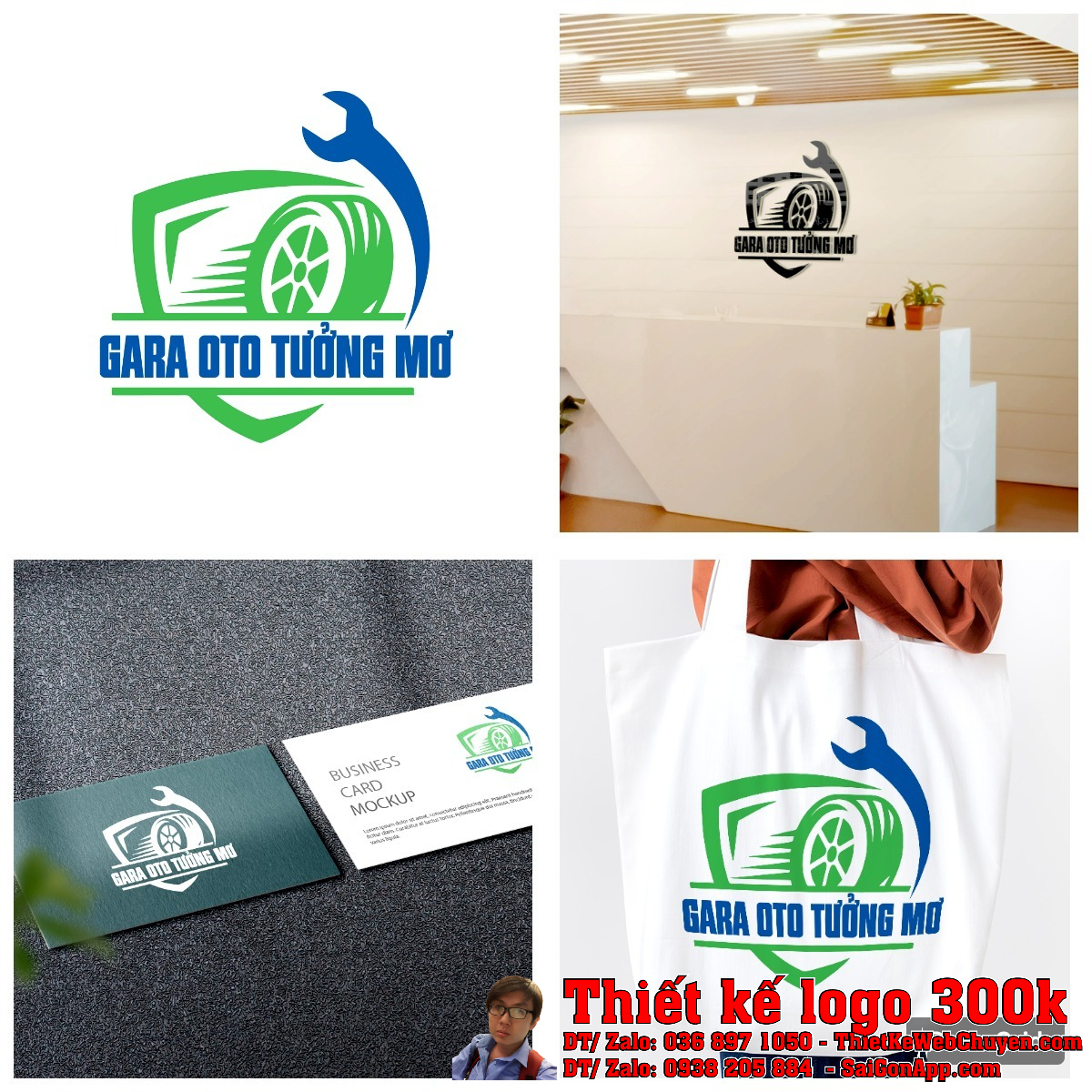 Phối cảnh Thiết kế logo GARA OTO TƯỞNG MƠ