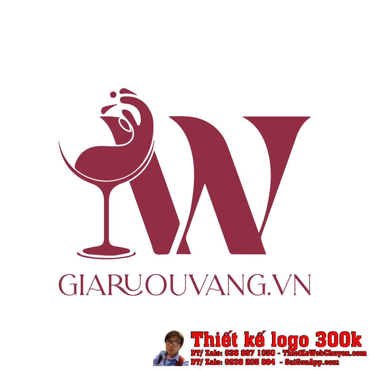 Chi tiết Thiết kế logo Giaruouvang vn trên nền trắng