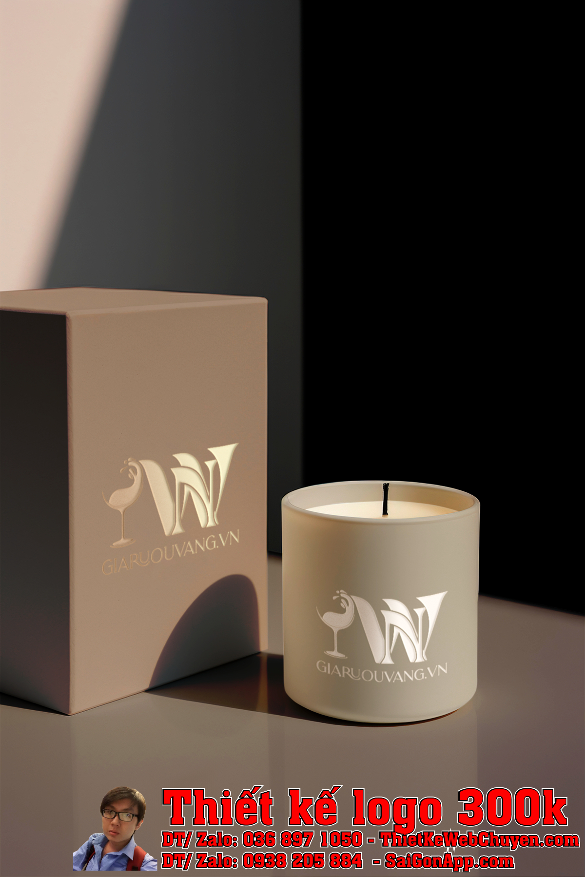 Ứng dụng Thiết kế logo Giaruouvang vn trên bao bì