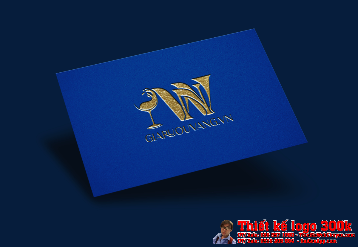 Thiết kế logo Giaruouvang vn phiên bản âm bản