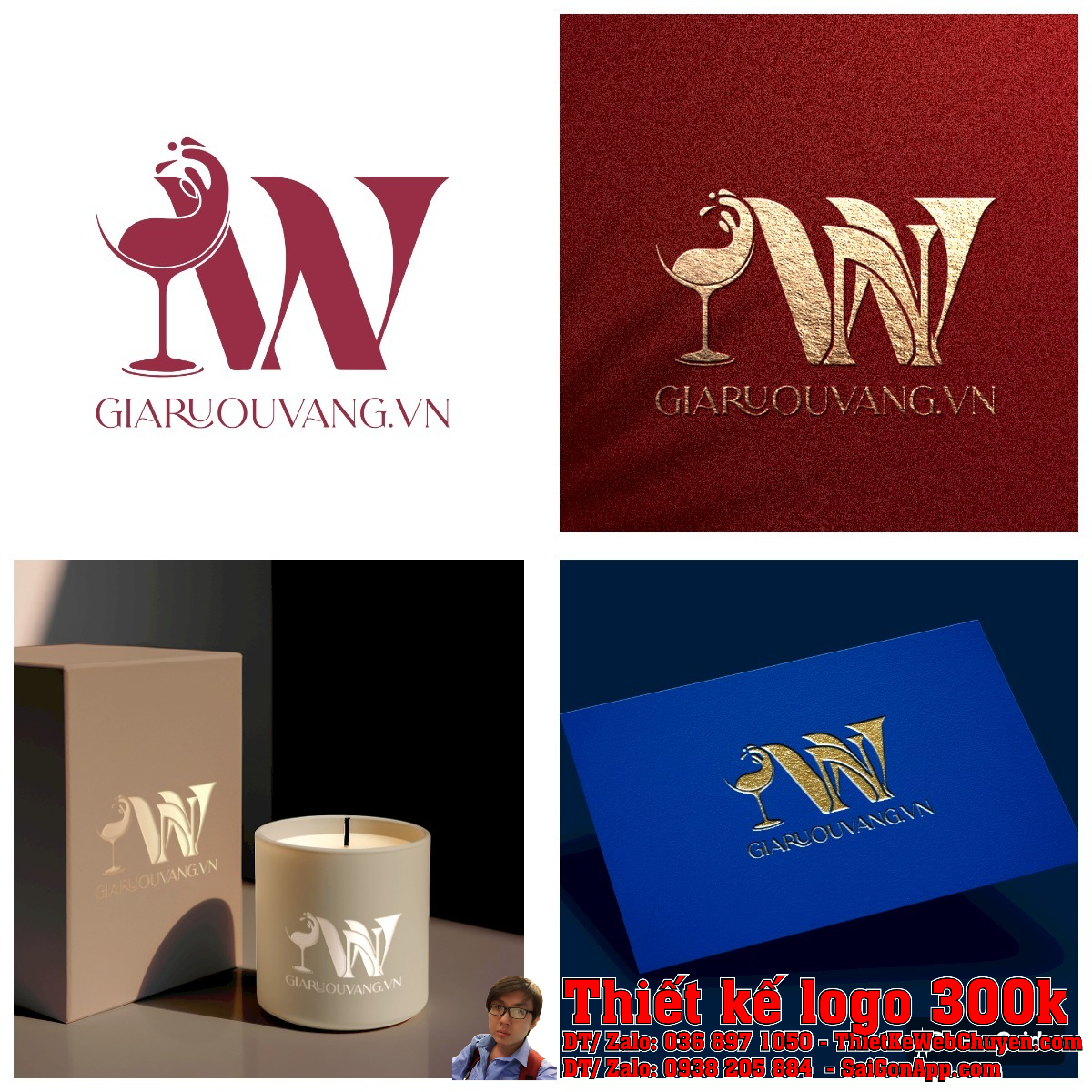 Tổng thể bộ nhận diện Thiết kế logo Giaruouvang vn
