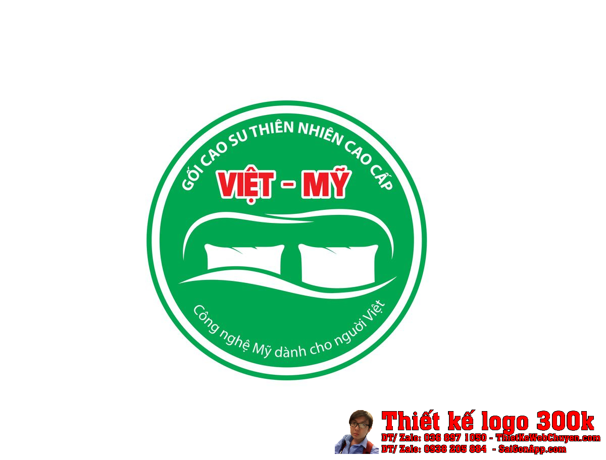 Thiết kế logo Gối Cao Su Thiên Nhiên VIỆT_ MỸ Thiết kế logo Gối Cao Su Thiên Nhiên VIỆT_ MỸ