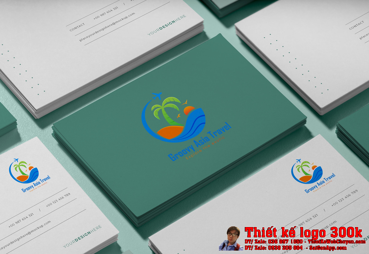 Chi tiết biểu tượng trong Thiết kế logo Groovy Asia Travel