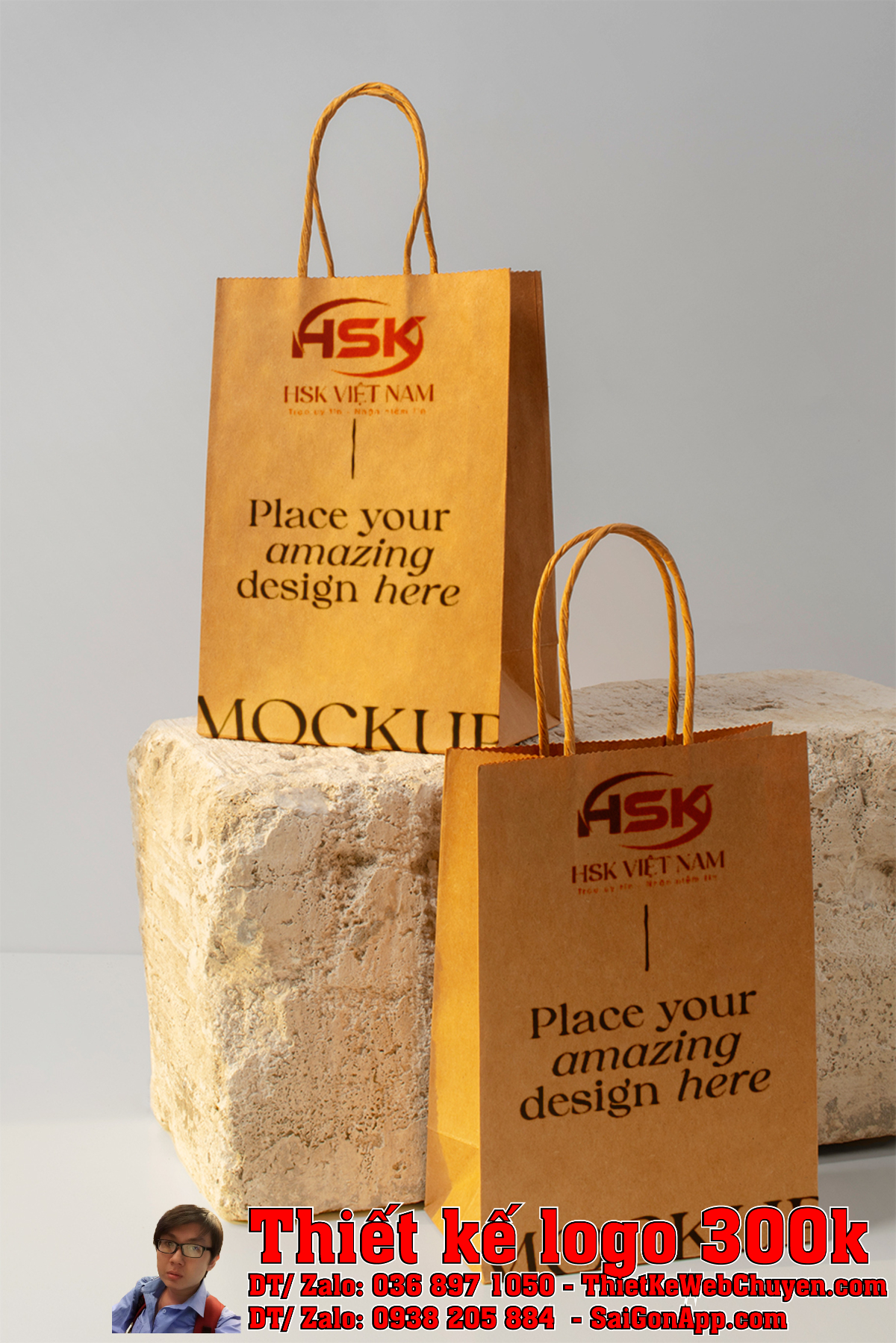 Thiết kế logo HSK VIỆT NAM dạng đứng