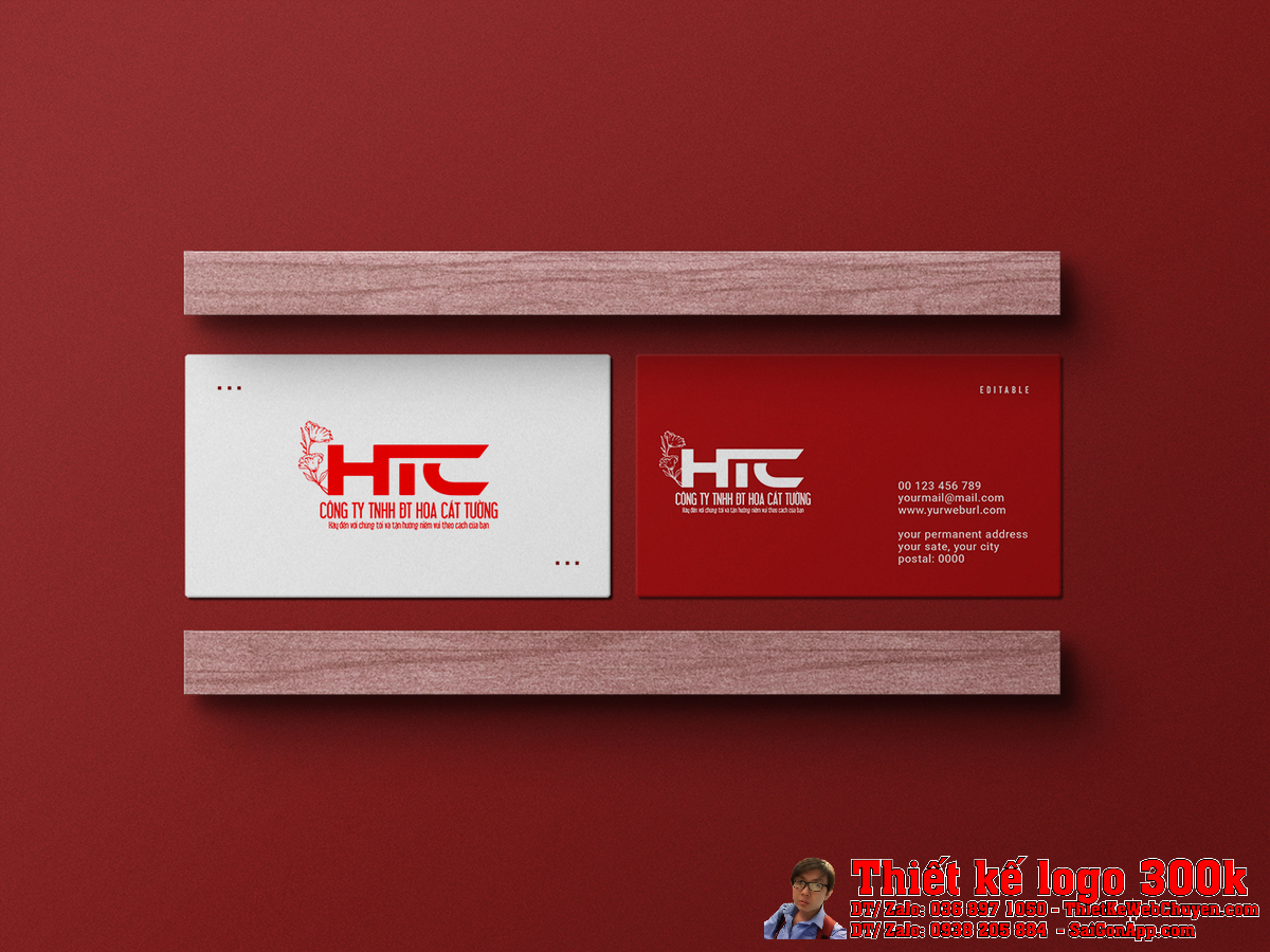 Thiết kế logo HCT Hoa Cát Tường trên bảng hiệu